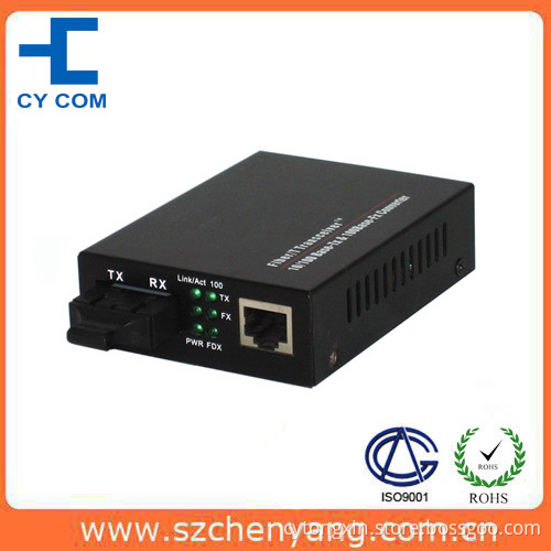 Fiber Optic Media Converter (10/100M 1310nm dual fiber SM 25Km SC)
